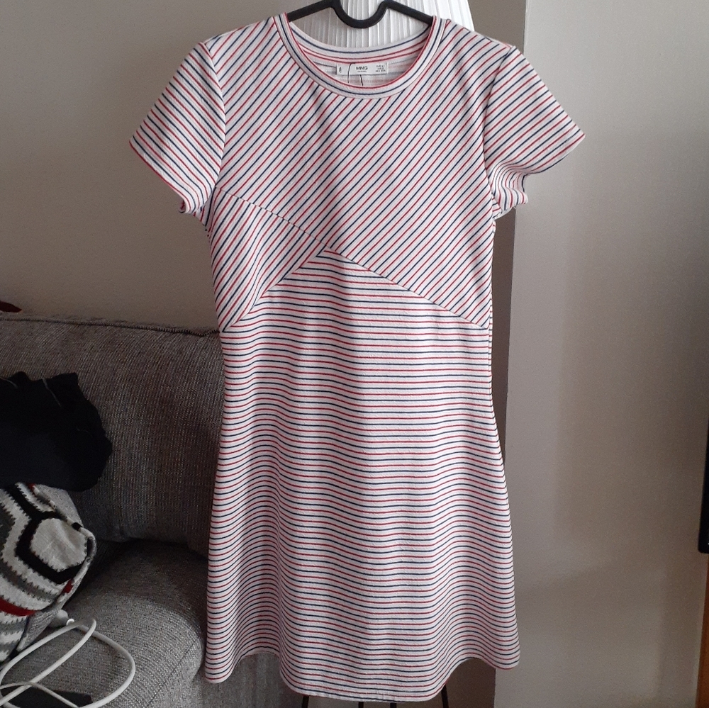 Mango Candy Stripe Mini Dress